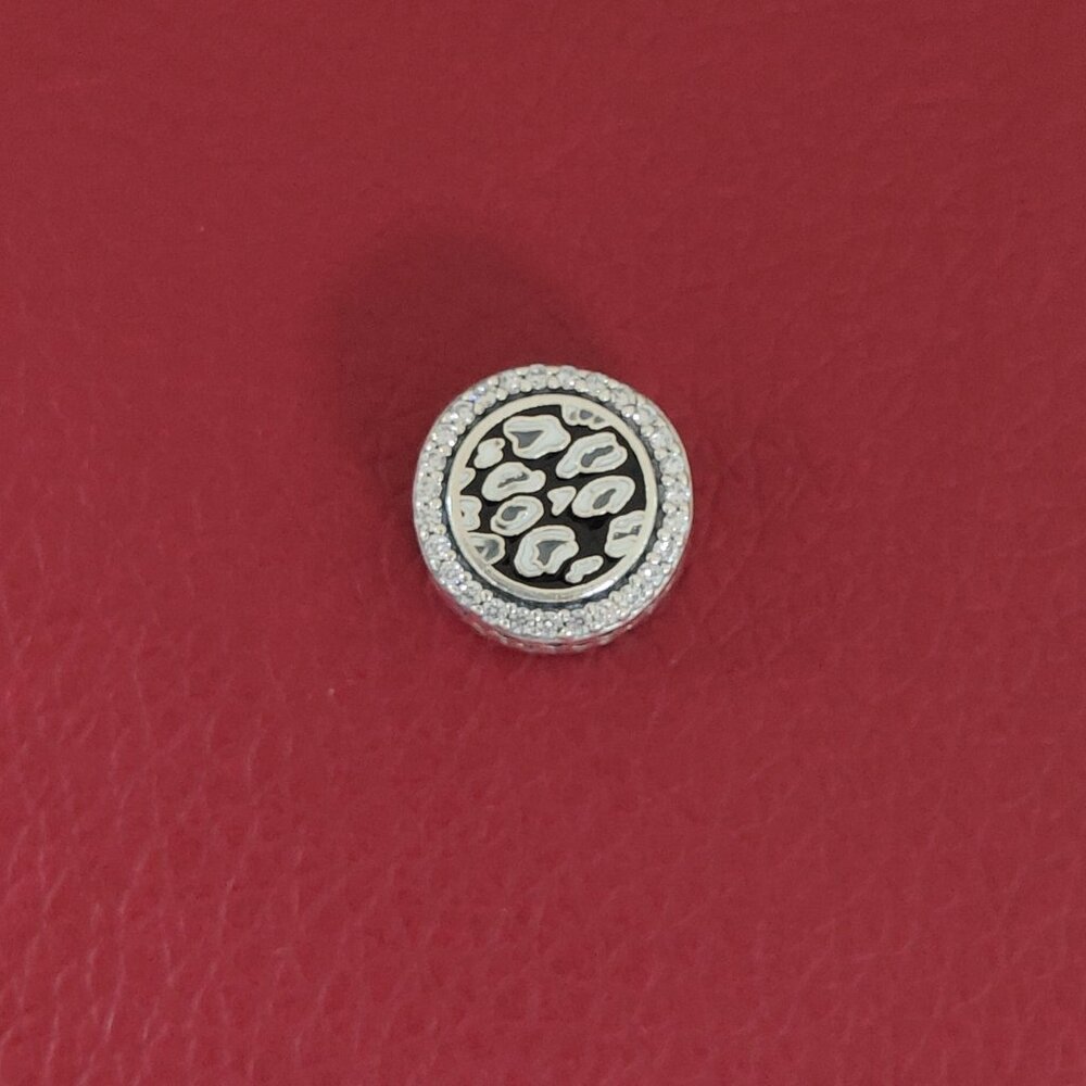 Pandora Black Leopard Print Exclusive Bead Charm S925 Silver with box - Picture 7 of 8